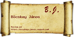 Böcskey János névjegykártya