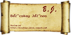 Böcskey János névjegykártya