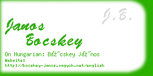 janos bocskey business card